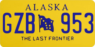 AK license plate GZB953