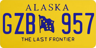 AK license plate GZB957