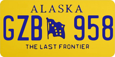 AK license plate GZB958