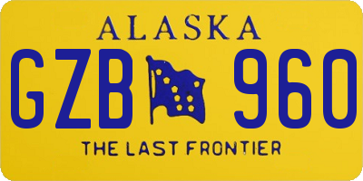 AK license plate GZB960