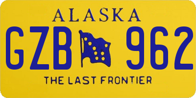 AK license plate GZB962