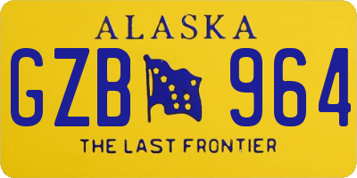 AK license plate GZB964