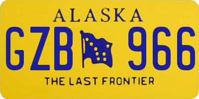 AK license plate GZB966