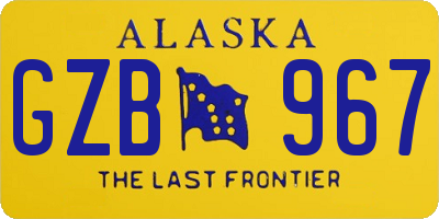 AK license plate GZB967