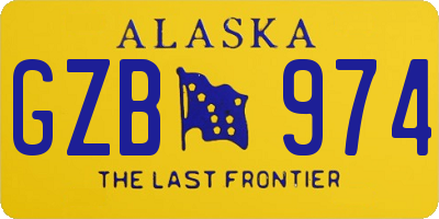 AK license plate GZB974