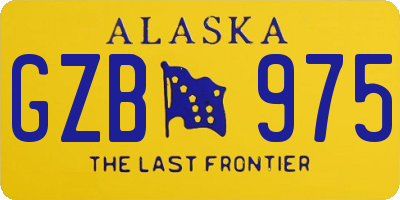 AK license plate GZB975