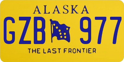 AK license plate GZB977
