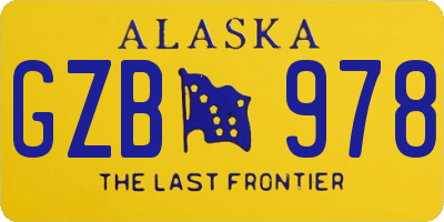 AK license plate GZB978