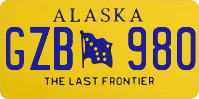 AK license plate GZB980