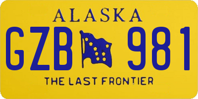 AK license plate GZB981