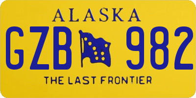 AK license plate GZB982