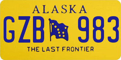 AK license plate GZB983
