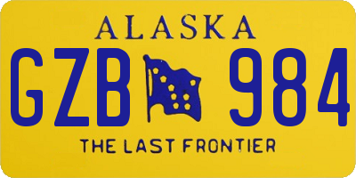 AK license plate GZB984