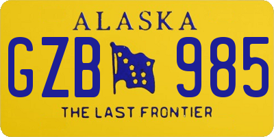 AK license plate GZB985