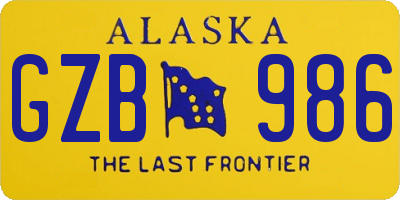AK license plate GZB986