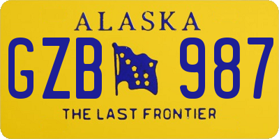AK license plate GZB987