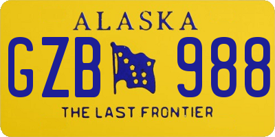 AK license plate GZB988