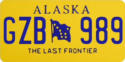 AK license plate GZB989