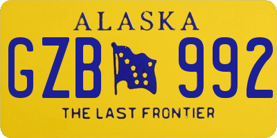 AK license plate GZB992