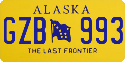 AK license plate GZB993