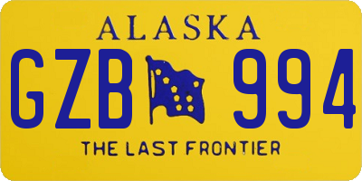 AK license plate GZB994