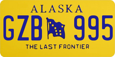 AK license plate GZB995