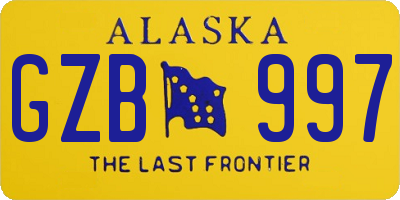 AK license plate GZB997