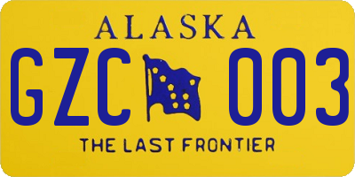 AK license plate GZC003