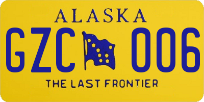 AK license plate GZC006