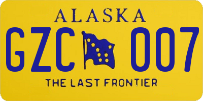 AK license plate GZC007