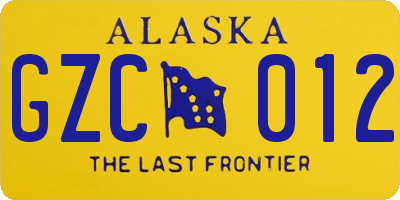 AK license plate GZC012