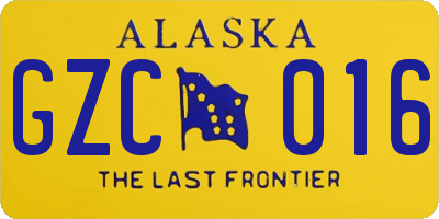AK license plate GZC016