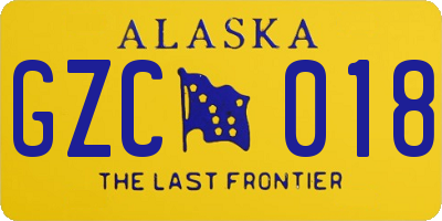 AK license plate GZC018
