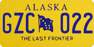 AK license plate GZC022