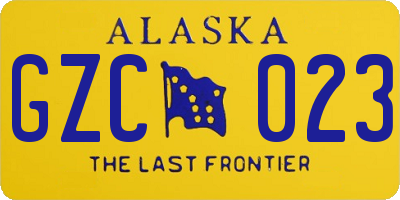 AK license plate GZC023