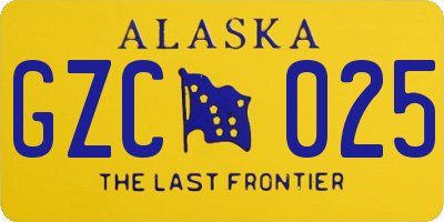 AK license plate GZC025