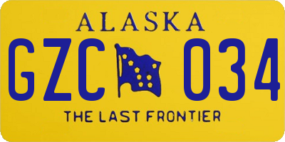 AK license plate GZC034