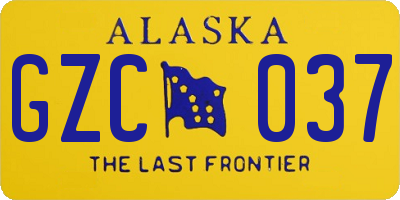 AK license plate GZC037