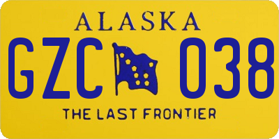 AK license plate GZC038