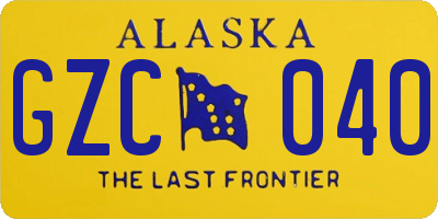 AK license plate GZC040
