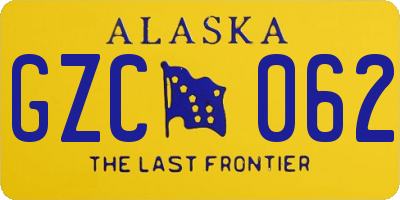 AK license plate GZC062
