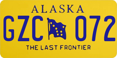 AK license plate GZC072