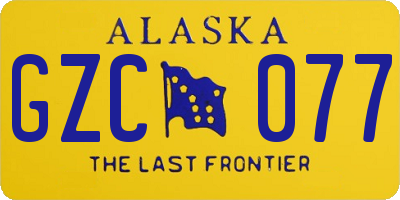 AK license plate GZC077
