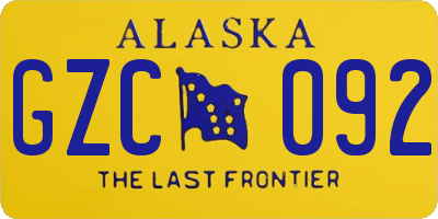 AK license plate GZC092