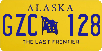 AK license plate GZC128