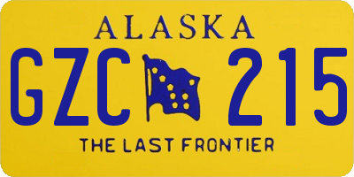 AK license plate GZC215