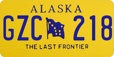 AK license plate GZC218