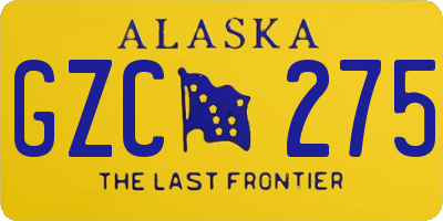 AK license plate GZC275