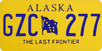 AK license plate GZC277