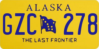 AK license plate GZC278